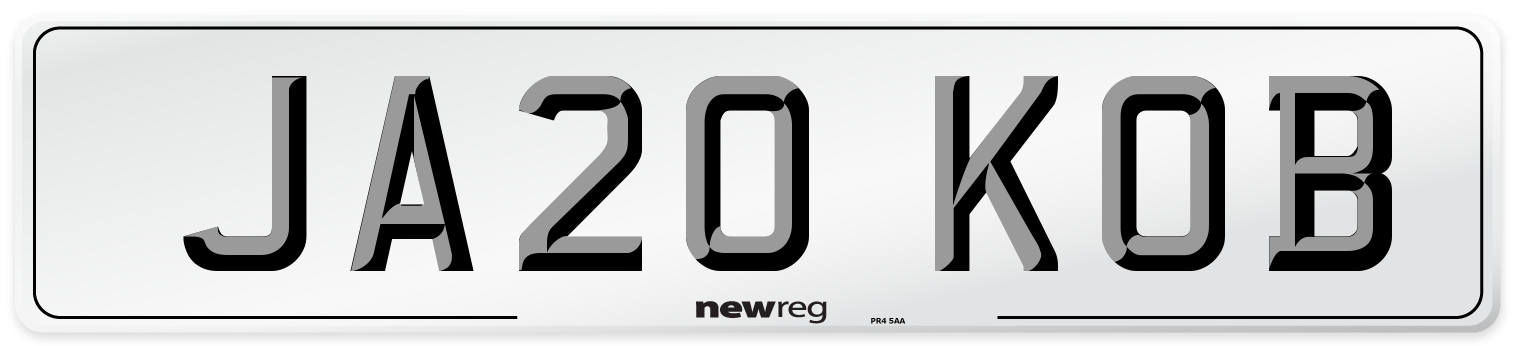 JA20 KOB Number Plate from New Reg